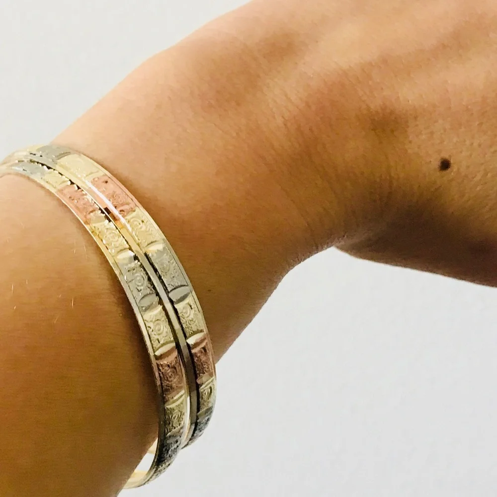TriColor Indian Bangles, 18kts of Gold Plated - Picture 2 of 3